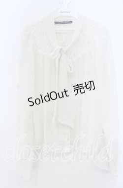 画像1: an another angelus / レース切り替えシフォンボウタイブラウス  アイボリー O-25-12-07-054-CA-BL-IG-ZT353