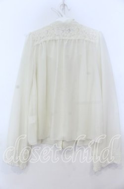 画像2: an another angelus / レース切り替えシフォンボウタイブラウス  アイボリー O-25-12-07-054-CA-BL-IG-OS