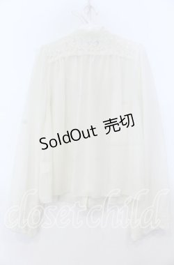 画像2: an another angelus / レース切り替えシフォンボウタイブラウス  アイボリー O-25-12-07-054-CA-BL-IG-ZT353