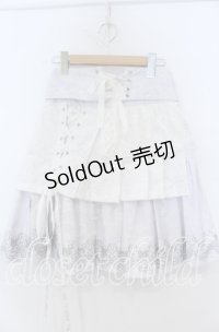 h.naoto Blood / バタフライプリントコルセット風スカート  ホワイト O-25-12-07-055-HN-SK-IG-OS