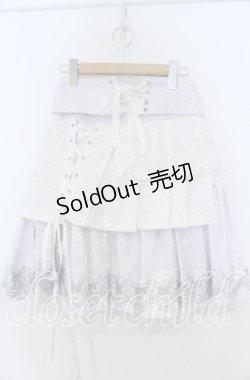 画像1: h.naoto Blood / バタフライプリントコルセット風スカート  ホワイト O-25-12-07-055-HN-SK-IG-OS