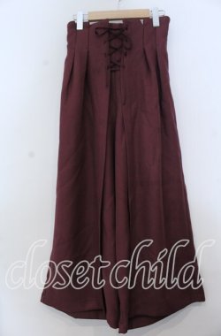 画像1: axes femme / サス付レースアップワイドパンツ Ｍ ワイン O-25-12-07-061-AX-PA-IG-OS