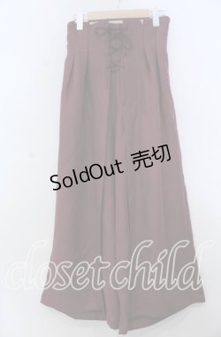画像1: axes femme / サス付レースアップワイドパンツ Ｍ ワイン O-25-12-07-061-AX-PA-IG-OS