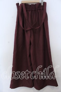 画像2: axes femme / サス付レースアップワイドパンツ Ｍ ワイン O-25-12-07-061-AX-PA-IG-OS