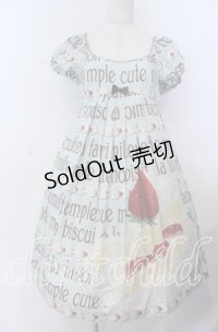Emily Temple cute / ロゴ＆ショートケーキワンピース  サックス O-25-12-07-062-ET-OP-IG-OS