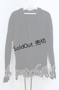 画像1: PINK HOUSE / フラワーハートリース刺繍ブラウス  クロ O-25-12-07-007-LO-BL-IG-OS