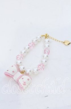 画像1: Angelic Pretty / ドリームリボンブレスレット  シロ×ピンク O-25-12-07-072-AP-AC-OW-OS