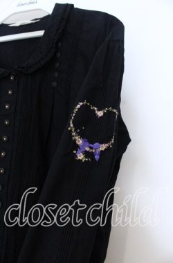 画像2: PINK HOUSE / フラワーハートリース刺繍ブラウス  クロ O-25-12-07-007-LO-BL-IG-OS