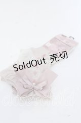 m petit by misako / ハートレース柄リボン付きクルーソックス 23-25ｃｍ ピンク O-25-12-07-078-LO-ZA-OW-OS