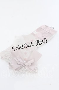 m petit by misako / ハートレース柄リボン付きクルーソックス 23-25ｃｍ ピンク O-25-12-07-078-LO-ZA-OW-OS