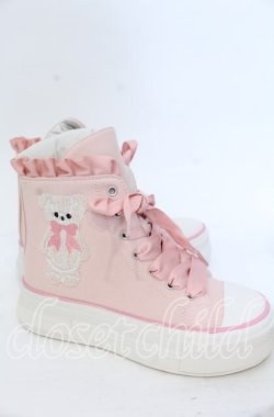 画像4: axes femme kawaii / ベア刺繍スニーカー Ｍ ピンク O-25-12-07-082-AX-SH-IG-OS