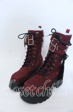 画像1: axes femme POETIQUE / チャイナ釦タンクソールブーツ Ｌ ワイン O-25-12-07-085-AX-SH-IG-OS