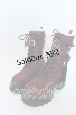 画像1: axes femme POETIQUE / チャイナ釦タンクソールブーツ Ｌ ワイン O-25-12-07-085-AX-SH-IG-OS