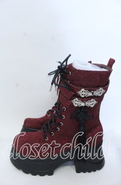 画像2: axes femme POETIQUE / チャイナ釦タンクソールブーツ Ｌ ワイン O-25-12-07-085-AX-SH-IG-OS