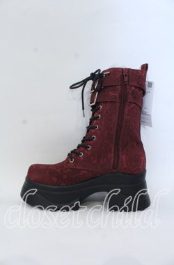 画像3: axes femme POETIQUE / チャイナ釦タンクソールブーツ Ｌ ワイン O-25-12-07-085-AX-SH-IG-OS