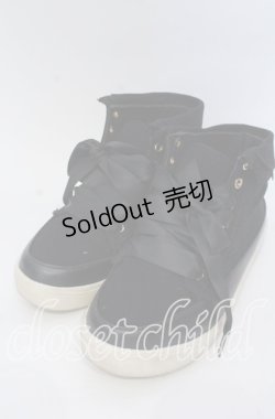 画像1: axes femme / 折り返しレーススニーカー Ｌ クロ O-25-12-07-086-AX-SH-IG-OS