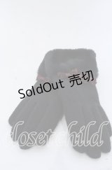 axes femme / 3連リボン手袋  クロ O-25-12-07-087-AX-ZA-IG-ZT323