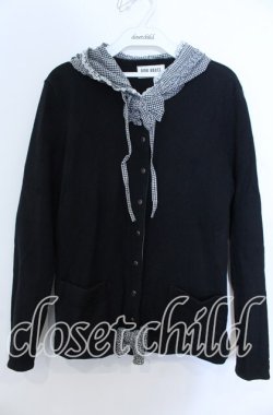 画像1: PINK HOUSE / ギンガムフード付きカーディガン  クロ O-25-12-07-009-LO-TO-IG-OS