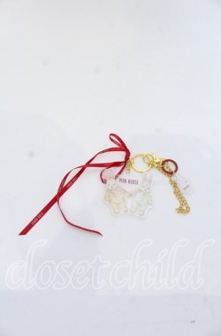 画像1: PINK HOUSE / バラ園うさぎアクリルバッグチャーム   O-25-12-07-100-LO-ZA-OW-OS