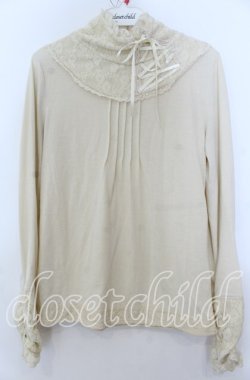 画像1: axes femme / レーシーネックインナーカットソー  アイボリー O-25-12-07-014-AX-TO-IG-OS