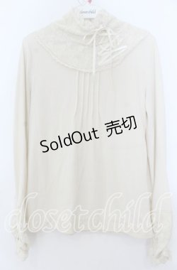 画像1: axes femme / レーシーネックインナーカットソー  アイボリー O-25-12-07-014-AX-TO-IG-OS