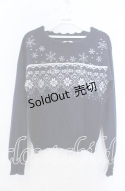 画像1: axes femme / スノーノルディックニット  ネイビー O-25-12-07-002-AX-TO-IG-OS