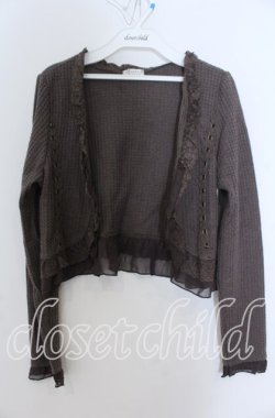 画像1: axes femme / フリルショートボレロ  ブラウン O-25-12-07-015-AX-TO-IG-OS
