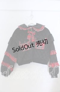 axes femme kawaii / フリルキルティングブルゾン Ｍ クロ×アカ　 O-25-12-07-019-AX-JA-IG-OS