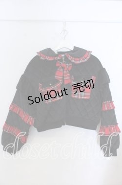 画像1: axes femme Kawaii / フリルキルティングブルゾン Ｍ クロ×アカ　 O-25-12-07-019-AX-JA-IG-OS