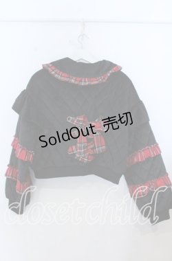 画像2: axes femme Kawaii / フリルキルティングブルゾン Ｍ クロ×アカ　 O-25-12-07-019-AX-JA-IG-OS