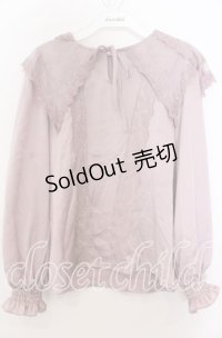 axes femme POETIQUE / レースセーラー襟ブラウス Ｍ ピンク O-25-12-07-023-AX-BL-IG-OS