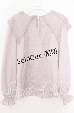 画像1: axes femme POETIQUE / レースセーラー襟ブラウス Ｍ ピンク O-25-12-07-023-AX-BL-IG-OS