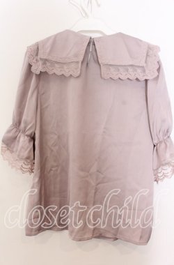 画像2: axes femme POETIQUE / ビッグセーラー襟半袖ブラウス Ｍ ピンク O-25-12-07-024-AX-BL-IG-OS