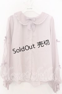 axes femme kawaii / ドットチュールブラウス Ｍ ピンク O-25-12-07-025-AX-BL-IG-OS