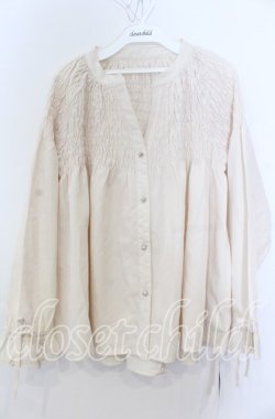 画像1: axes femme / シャーリングAラインブラウス Ｍ アイボリー O-25-12-07-027-AX-BL-IG-OS