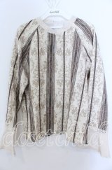 axes femme / オーナメントストライプ柄ブラウス Ｍ 生成り O-25-12-07-029-AX-BL-IG-OS