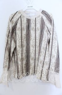 axes femme / オーナメントストライプ柄ブラウス Ｍ 生成り O-25-12-07-029-AX-BL-IG-OS