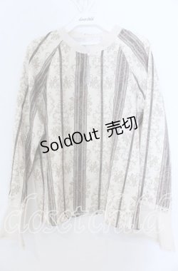 画像1: axes femme / オーナメントストライプ柄ブラウス Ｍ 生成り O-25-12-07-029-AX-BL-IG-OS