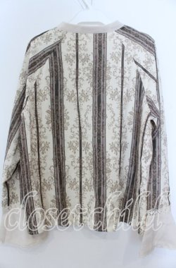 画像2: axes femme / オーナメントストライプ柄ブラウス Ｍ 生成り O-25-12-07-029-AX-BL-IG-OS