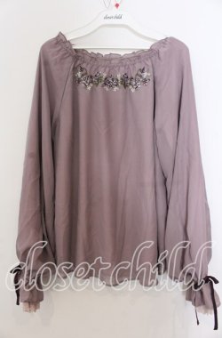 画像1: axes femme / すみれ刺繍シフォンプルオーバー Ｍ ピンク O-25-12-07-030-AX-TO-IG-OS