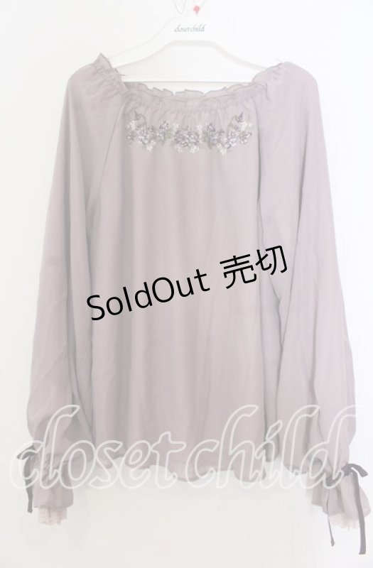 画像1: axes femme / すみれ刺繍シフォンプルオーバー Ｍ ピンク O-25-12-07-030-AX-TO-IG-ZT523 (1)