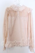 axes femme POETIQUE / レーシーフリルブラウス Ｍ ピンク O-25-12-07-032-AX-BL-IG-OS