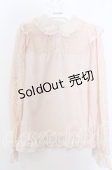 axes femme POETIQUE / レーシーフリルブラウス Ｍ ピンク O-25-12-07-032-AX-BL-IG-OS