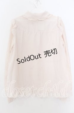 画像2: axes femme POETIQUE / レーシーフリルブラウス Ｍ ピンク O-25-12-07-032-AX-BL-IG-OS