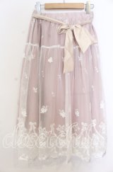 axes femme POETIQUE / リボンブーケレーススカート Ｍ ピンク O-25-12-07-036-AX-SK-IG-OS