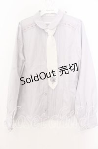 axes femme / ネクタイ付ブラウス Ｍ ラベンダー O-25-12-07-038-AX-BL-IG-OS