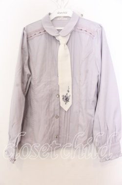 画像1: axes femme / ネクタイ付ブラウス Ｍ ラベンダー O-25-12-07-038-AX-BL-IG-OS