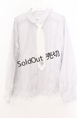 画像1: axes femme / ネクタイ付ブラウス Ｍ ラベンダー O-25-12-07-038-AX-BL-IG-OS