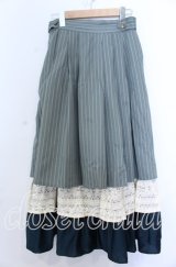 axes femme POETIQUE / 異素材ティアードフリルスカート Ｍ グリーン O-25-12-07-043-AX-SK-IG-OS