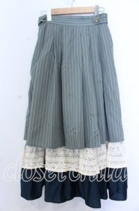 axes femme POETIQUE / 異素材ティアードフリルスカート Ｍ グリーン O-25-12-07-043-AX-SK-IG-OS